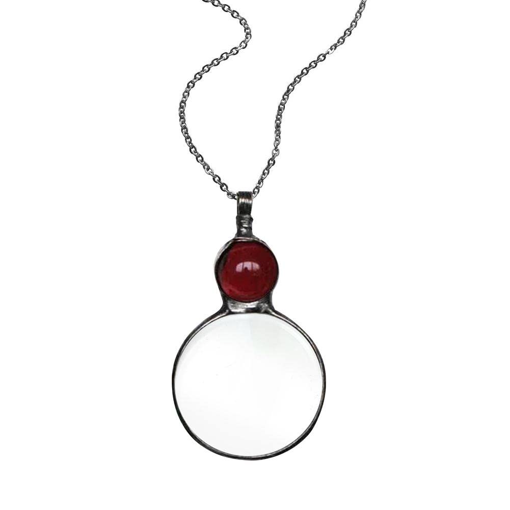 EIRZNGXQ Magnifying Glass Pendant, 10X Magnifiers Necklace Magnification Lens Pendant Ladies Magnifying Glass Necklace Reading Magnifier Pendants