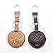 YOUYOUNXExquis 3 Boutons en Cuir Porte-clés de Voiture Porte-clés étui Portefeuille, pour Mercedes-Benz Smart Fortwo Forfour City Roadster-Marron