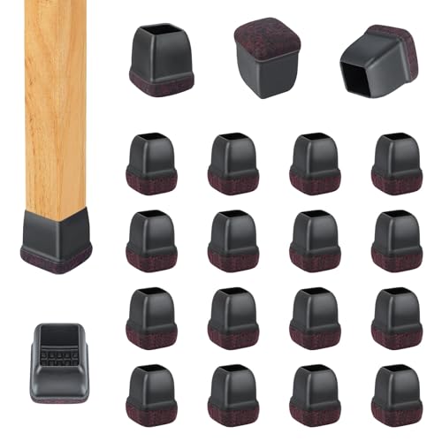 Image of 16-Pcs Square Silicone Chair Leg Floor Protectors, Thick & Durable | Protect Hardwood Floors from Scratches & Noise, Fit Dining Table & Bar Stool Legs (Fits 3 /5 inch to 7 /10 inch)