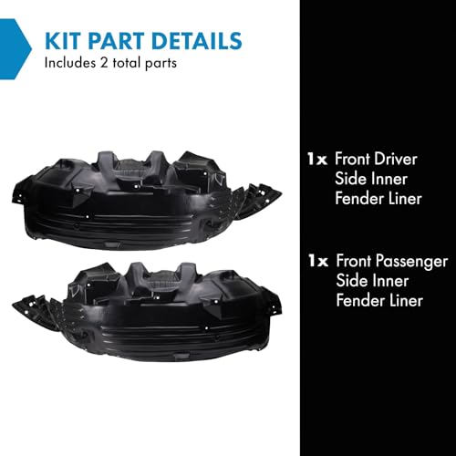 Image of TRQ Front Inner Fender Liner Set Compatible with 2008-2010 INFINITI QX56 2004-2010 Nissan TITAN IN1248125 IN1249125 NI1250126 NI1251126