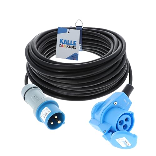 KALLE DAS KABEL CEE Verlängerung 230V Campingkabel Wohnmobil-Kabel Camping-CEE Kabel mit Camping Stecker und Winkelkupplung H07RN-F 3G 2,5mm² 5 Meter