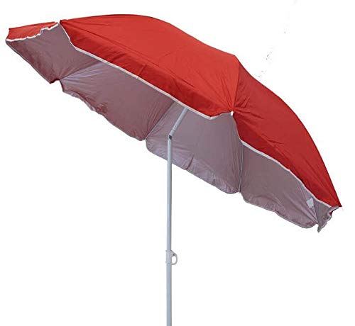 milani home Ombrellone Spiaggia Nylon Protezione UV Diametro 1,8 M per Campeggio Spiaggia Mare Piscina Giardino