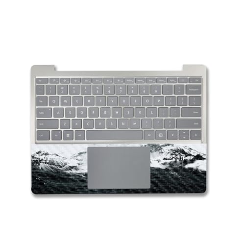 Image of MightySkins Carbon Fiber Skin Compatible with Microsoft Surface Laptop Go 3 (2023) Full Wrap Kit - Mountain Waves | Protective Durable Textured Carbon Fiber Finish | Made in The USA