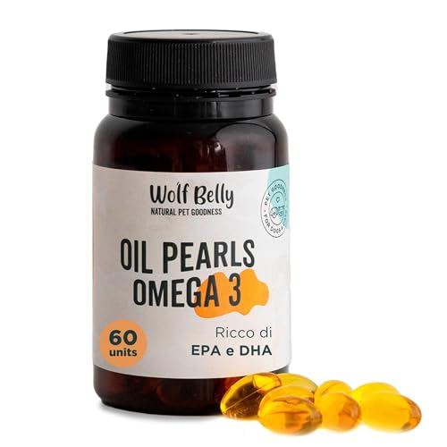 Wolf Belly - Omega 3 per Cani e Gatti 100% Naturale (60 Capsule) con EPA e DHA | Olio di Pesce Puro | Pelo e Pelle Sani | Articolazioni Forti | Supporto al Sistema Immunitario - Prodotto in Europa