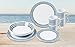 BRUNNER Set stoviglie da Campeggio (Set 16 Pezzi) per 4 Persone - Melamine Set Bluebay - in melamina di Alta qualità, Antiscivolo e Resistente