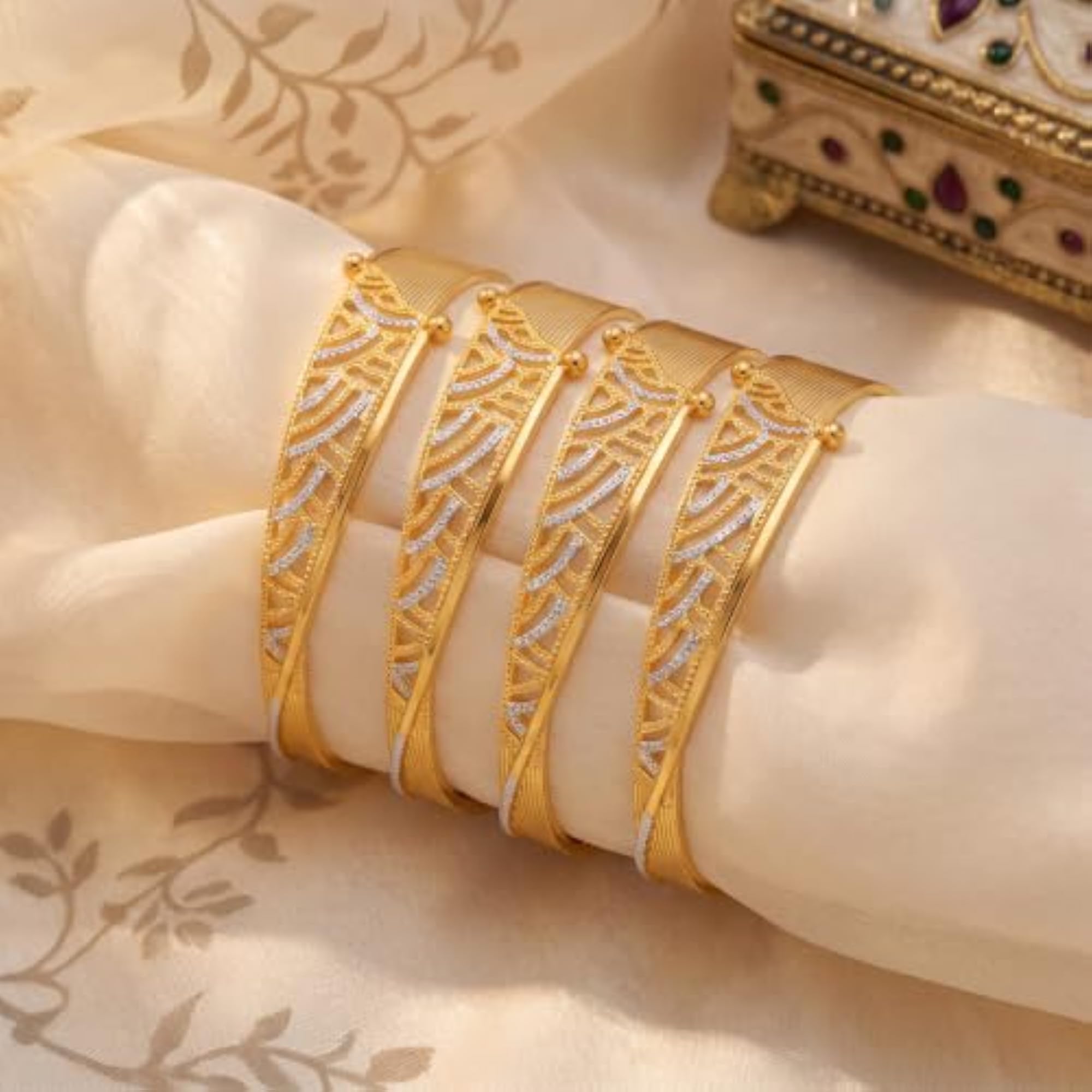 Women's 24k SmartGold Cutwork Bangles Set