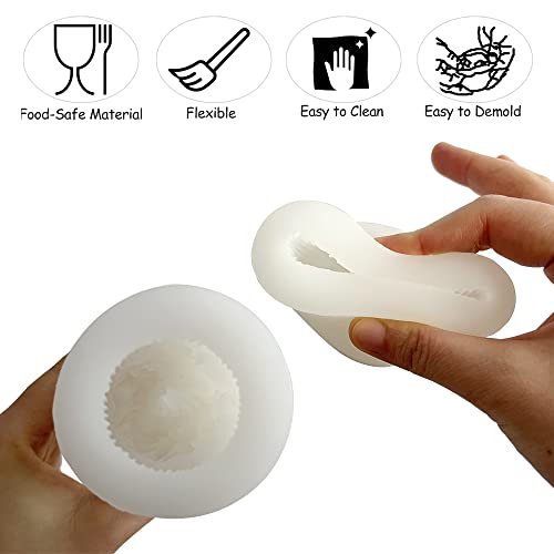 3D Ice Cream Cupcake Silicone Soap Molds Ice Cream Cone Shaped Candle Molds Clay Molds Silicone Candle Molds For Candle Making Soaps Making #TOP1