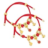 IMIKEYA 2 Stück Teiliges Mahjong Armband für Damen Handgefertigtes Geflochtenes Feng Shui...