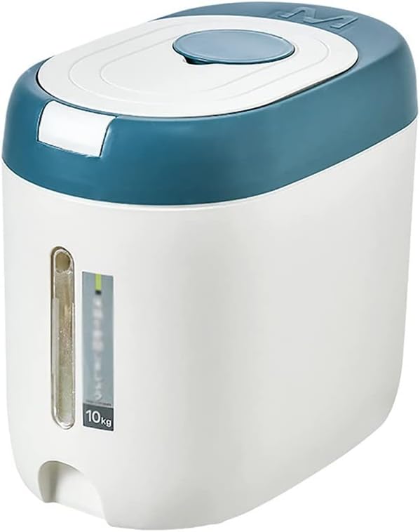 Airtight Rice Storage Container Sealed Rice Bucket Household Sealed Rice Bucket Household Storage BoPB9rrs (Blue 30.5 * 26.5 * 19.5cm) (Blue 30.5 * 26.5 * 19.5cm)