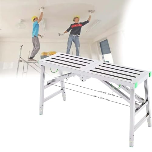 Plataforma de trabajo plegable regulable en altura para andamios de construcción