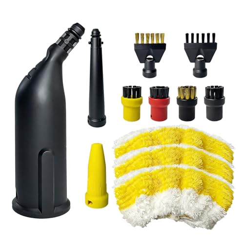 12PCS Accesorios de Limpieza de Vapor para Kärcher Sc1 Sc2 Sc3 Sc4 Sc5, Accesorios de Repuesto para Kärcher con Cepillo Redondo Cepillo para Juntas Boquilla Extendida Paños De Microfibra