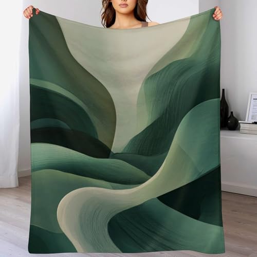 Couvertures vertes sauge lit et canapé 127x152cm douces et résistantes