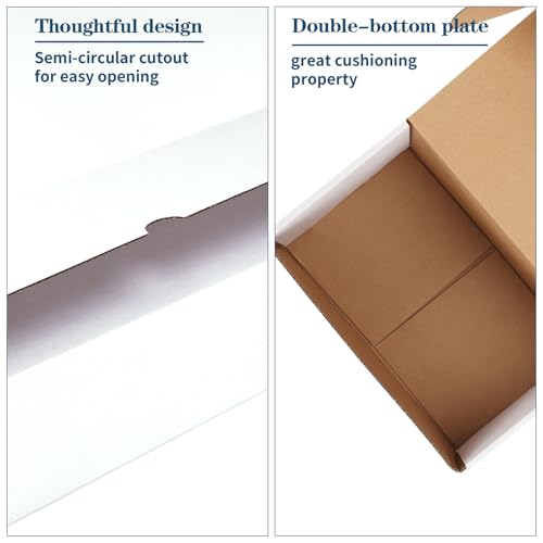 Image of ZBEIVAN 10x6x6 White Shipping Boxes Set of 20, Corrugated Cardboard Mailer Boxes for Packaging Small Business Mailing Gifts