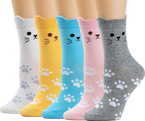 Women’s Cat Socks Crew Casual Cotton Animal Socks Novelty Cute Gifts Clothing Funny