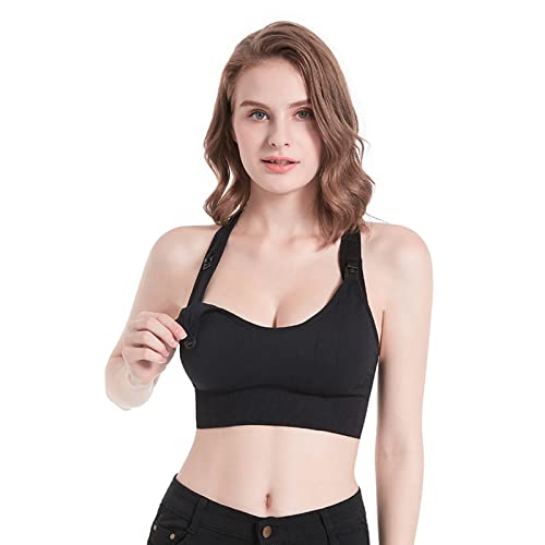 KLKIT Damen-Still-BH mit abnehmbarem BH-Polsterung, Schwarz , L Cover