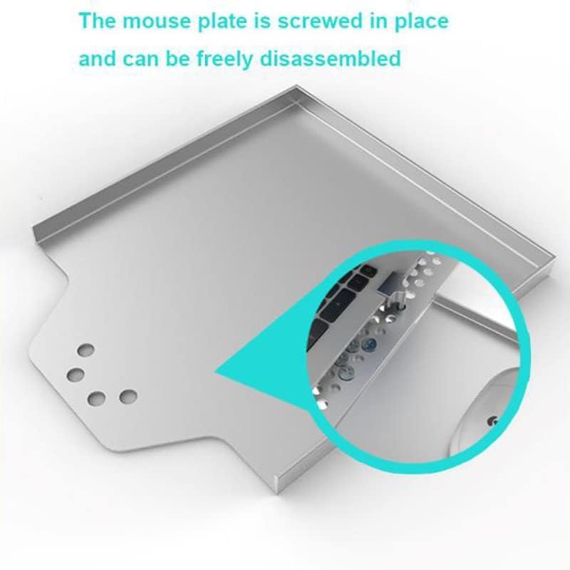 Supporto da parete regolabile per laptop, scrivania pieghevole salvaspazio con vassoio per mouse, per casa, ufficio, cucina e camera da letto, robusta struttura in acciaio