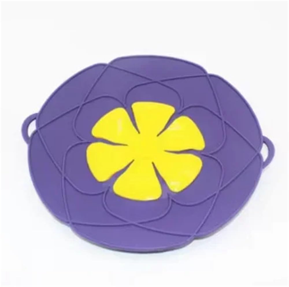 Shungong 2pcs Silicone Spill Stopper Lid Cover - 10.2 Inch Kitchen Cooking Tool For Boil Over Prevention(Purple Pot Lid)