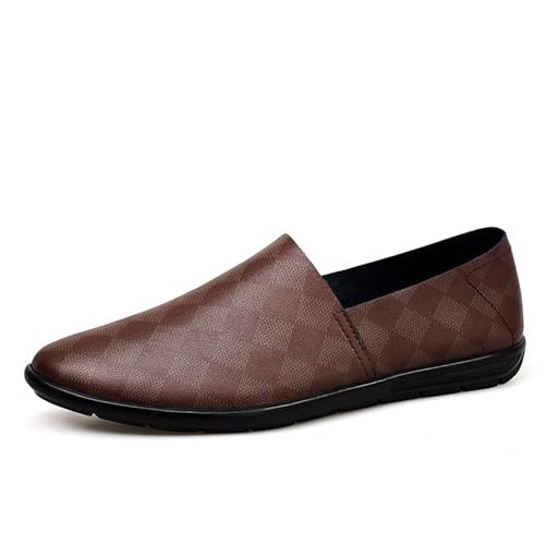 Men's Premium Leather Loafers Fashion Simple Square Flat Casual Shoes Lightweight Shoes Soft Wear-Resistant Non-Slip for Driving2