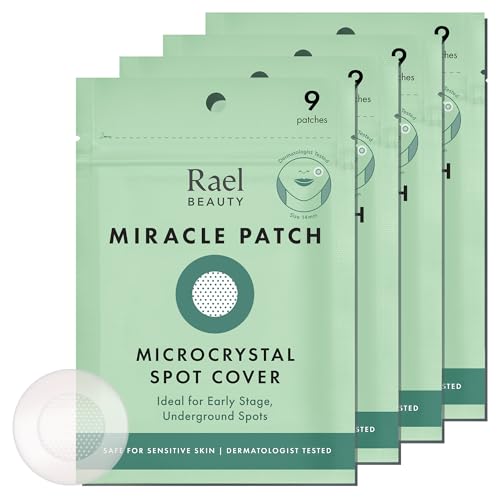 Rael Pimple Patches, Miracle Microcrystal Spot Cover - Hydrocolloid Acne Pimple Patch with Tea Tree Oil, Early Stage Zits and Blemish, Korean Skin Care (36 Count)