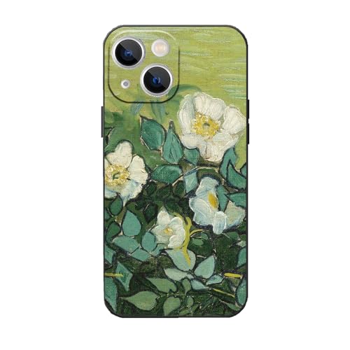 Coque pour iPhone 14 idée cadeau idéale motif peinture roses sauvages violettes