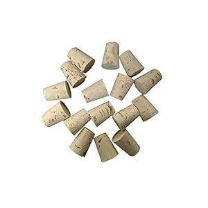 CALCAMAR – 100 nieuwe natuurlijke puntige kurken, lengte 21 mm, diameter = 12-16 mm voor reageerbuisjes, conische kurken, decoreren en creatief