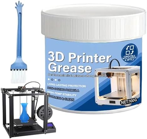 Linear Rail Grease, 100g Mechanical Gear Lube for 3D Printers with Brush, Professional Lubrication Kit for Bearings & Motors, High-Viscosity Synthetic Grease for Household Repairs