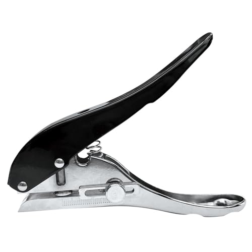 Punzonatrice a Foro Singolo - Punzonatrice Manuale, Macchina da Punzonare Robusta per Carte in Plastica e Cartoncino, Strumento Fai-da-Te, Fori da 6 mm (Nero)