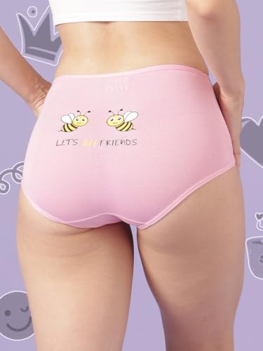 Image of Clovia Chuddy Buddies Cotton Printed Back Hipster Panties for Women Combo -Pack of 3- Multicolor