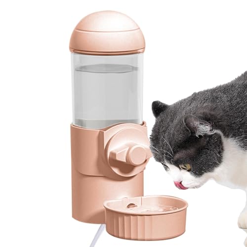 Dispensador de botellas de agua para perros, dispensador de agua con sifón automático de conejo calentado de 500 ml, jaula USB para mascotas, contenedor de alimentación de agua para gatos y perros,