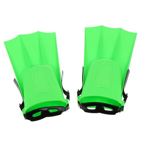 OFFSCH Aletas Cortas de Natación para Adultos Diseño Ergonómico de Goma Refuerzo para Entrenamiento y Buceo Color Verde Único