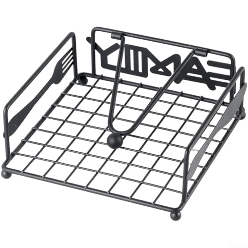 Servilletero de mesa de comedor de hotel fabricado con hierro forjado y brazo pesado para almacenamiento organizado de servilletas