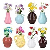 Lodoot 冷蔵庫用花瓶 小さな植物花瓶 冷蔵庫 キッチン冷蔵庫 ロッカー 装飾 花付き (8パック)