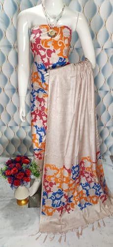 Image of Bhagalpuri Women unstitched Katan Slub Madhubani Screen Print suit Women Unstitched Salwar Suit Dress Material For women & Girls RF174