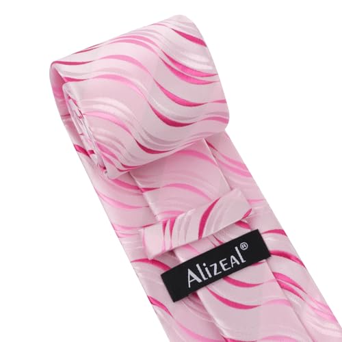 Image of Alizeal Mens 3.15'' Gradient Novelty Pattern Tie Set with Pocket Square Casual Color Tie Set