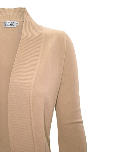 Image of Cielo Women's Solid Basic Open Front Pockets Knit Sweater Cardigan