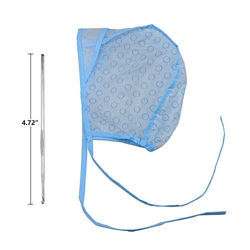 3Pcs Hair Highlighting Caps Hair Coloring Cap Frosting Dye Tools Kit With Metal Hooks For Salon Hair Tipping Dyeing Hairdressing - Blue Pink Purple #TOP2