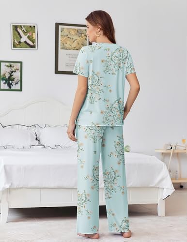 Ekouaer Bamboo Viscose Short-Sleeve Pajama Set — view 3
