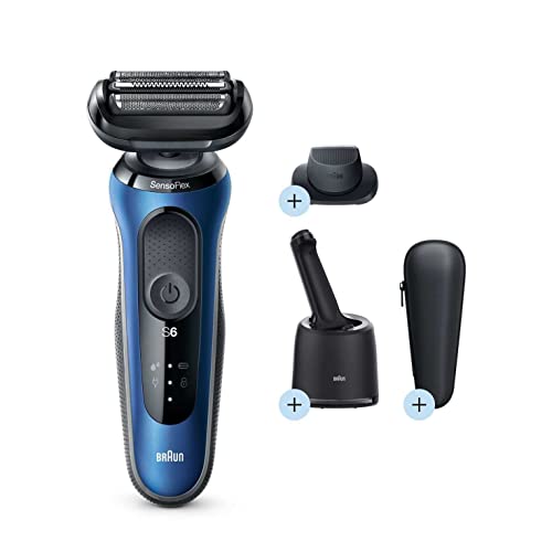 Braun Series 6 60-B7200cc+CCR Foil shaver Trimmer Black Blue
