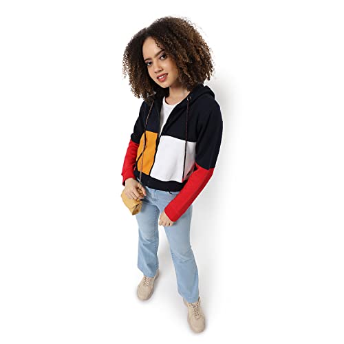Image of PINACOLADA Women Cotton Zipper Sweatshirt Relaxed Fit for Casual Wear | Full Sleeves | Stylish Sweatshirt Crafted with Comfort Fit and High Performance for Everyday Wear
