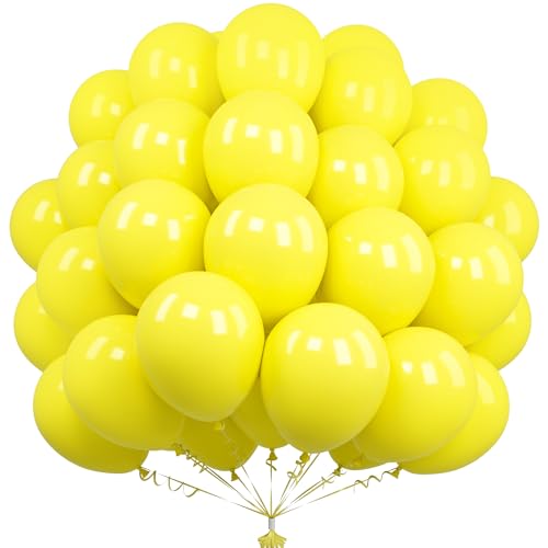 Unisun Gelbe Luftballons, 50 Stück 12 Zoll Matt Gelbe Luftballons Für Frauen Mädchen Geburtstagsfeier Sonnenblume Honigbiene Popcorn Zitrone Thema Weihnachten Jahrestag Dekorationen