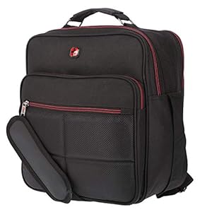 Christian Wippermann Hoogwaardige vliegbegeleider schoudertas werktas herentas in zwart in staand formaat