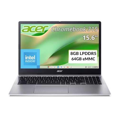Acer Chromebook 315 CB315-5H-C4Z5 15.6 Chromebook - Full HD - 1920 x 1080 - Intel N100 Quad-core [4 núcleos] - 8 GB de RAM total - SSD de 64 GB - Memoria flash de 64 GB - Plata