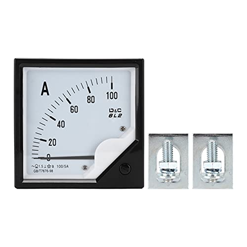 6L2 100A/5A Analog Panel Ammeter, Sturdy ABS Pointer Current Meter, Intuitive Data Display for Industrial Applications, Unique Design, Suitable for DC and AC Circuits