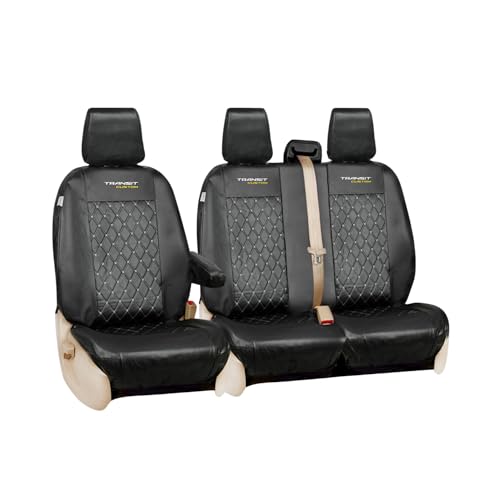 JH AUTOSTORES Tailored diamond quilted leather seat covers TO FIT ford transit custom 2013 on
