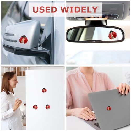 Image of ORIESSE Ladybug Decals Car Decor 3pcs Red Lady Bug 3D Metal Emblem Badge Stickers Girly Women Fun Prank Gift for Bug Lovers