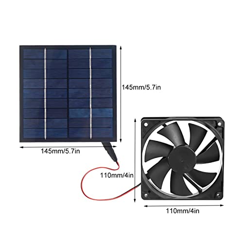 3 0W 12V Zonne -uitlaatventilator luchtextractor 6 inch mini ventilator zonnepaneel aangedreven ventilator for honden kippenhok kas rv Makkelijk schoon te maken - Image 4