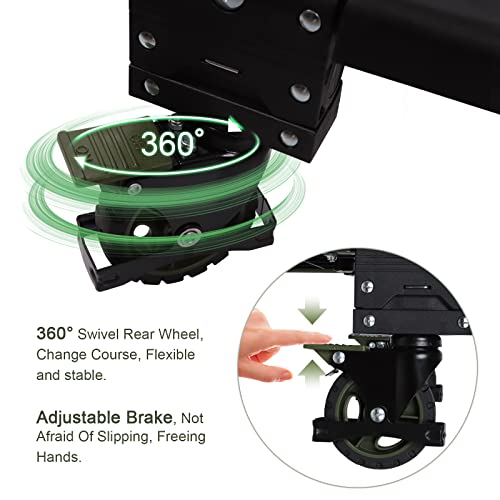 Oyoest Folding Hand Truck 330Lbs Capacity Heavy Duty Hand Truck Dolly,2 In 1 Dolly Cart With Retractable Handle,Brake,Rubber Wheels,Portable Hand Truck For Transportation,Baggage Handling Use. #TOP5