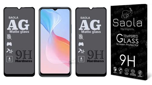 Image of Saola 18D Tempered Glass With Inbuilt AirBag Borders For Vivo Y21E (Pack Of 2) with Free Installation Kit. Full screen Coverage - 6.51 inch