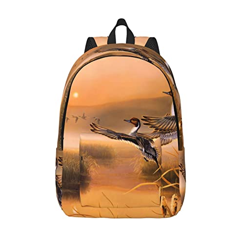 Sac à dos ordinateur portable Coconut Beach Sunset en S avec motif Peinture à l'huile Canard
