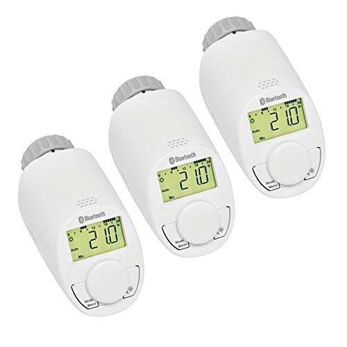 SmartBlue Heizköperthermostat Bluetooth 3-er Set, Programmierung über Smartphone oder Tablet